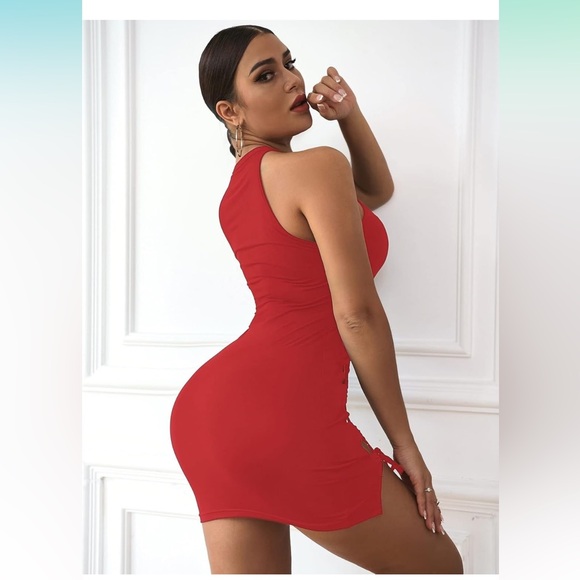 SHEIN SXY Lace Up Front Halter Neck Bodycon Dress 💕 - Picture 6 of 7